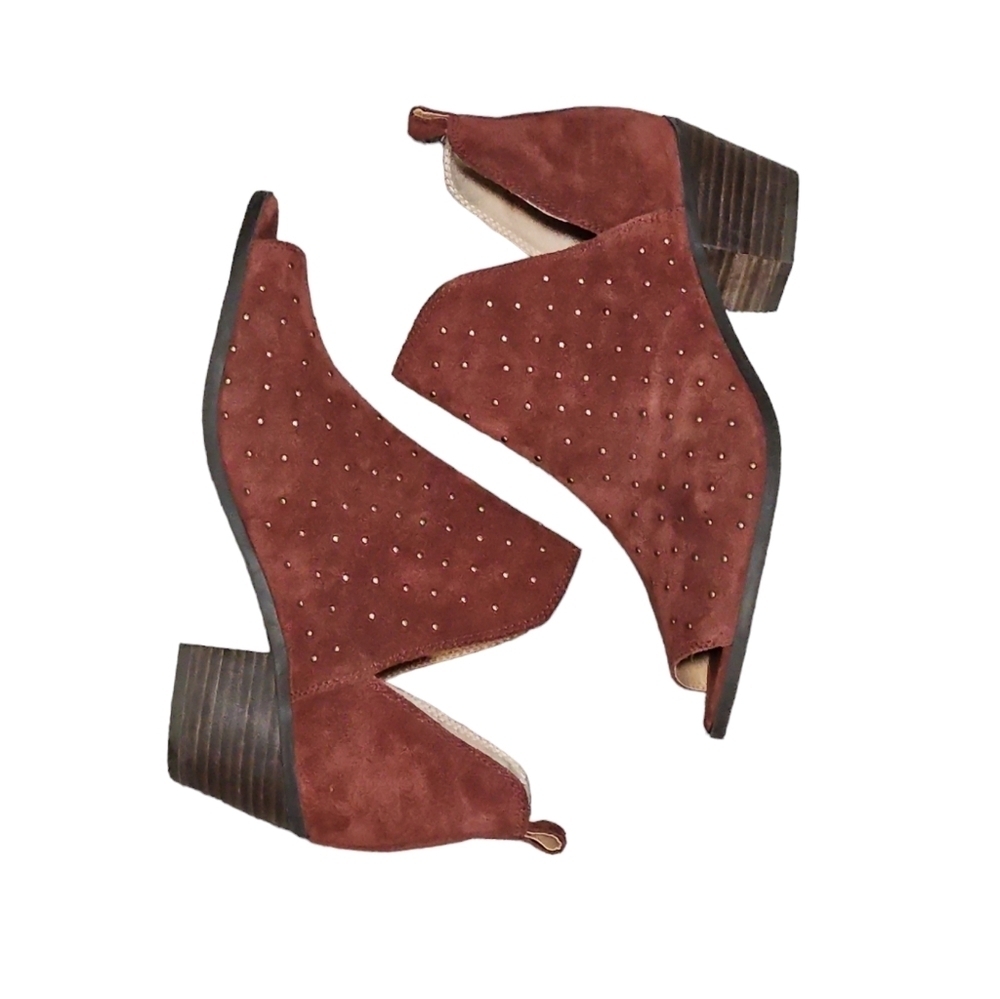 Lucky Brand Barlenna Studded Peep Toe Booties Size 8.5
